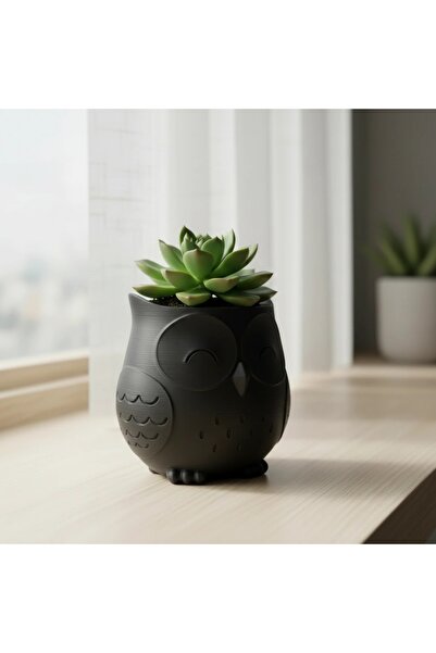OEM Decorative Owl Flower Pot Japandi Style - Small Plant Holder - Matte Comp...
