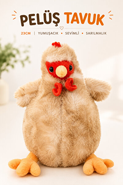YILDIRIM OYUNCAK Peluş Tavuk Oyuncak 23cm – Ultra Yumuşak Sevimli Sarılmalık ...