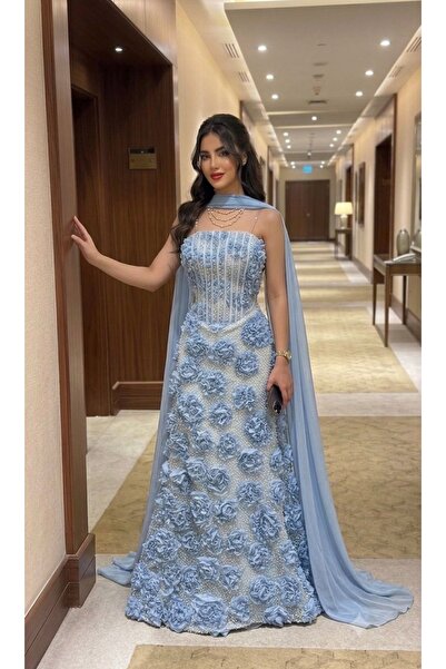 ADY-STYLE Sky Blue Shawl Dress