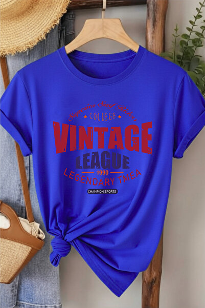 l'eivor Vintage League Printed Women's 100% Cotton T-Shirt