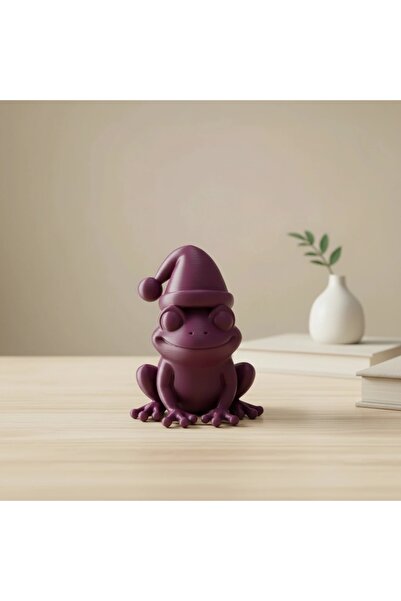 OEM Decorative Figurine Frog with a Holiday Hat