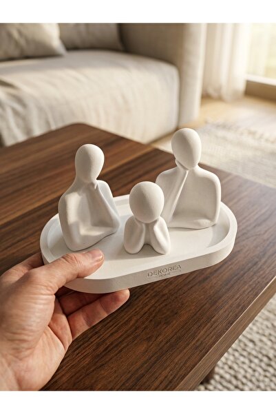 DEKOREA HOME Minimalist Aile Dekoratif Biblo Obje Aksesuar Şık Heykel Sağlam/...