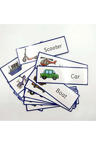 Puzzle انجليزي وسائل المواصلات - بطاقة التعلم المغناطيسية لتعليم الطفولة المب...