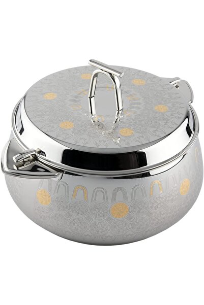 ALSAIF Myrna Stainless Steel Cooking Pot with Two Handles, Gold, 3500 ml