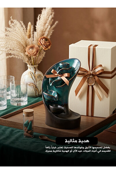 Generic مبخرة سيراميك بتصميم شعلة للزينة المنزلية والتأمل والهدايا
