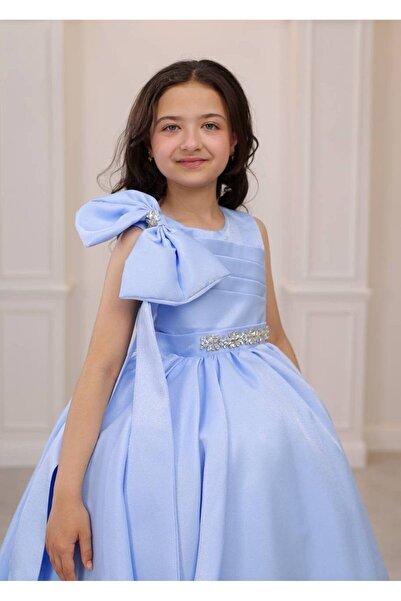 Miss Lorin Kids Children's Dress with Circular Shoulder Bow