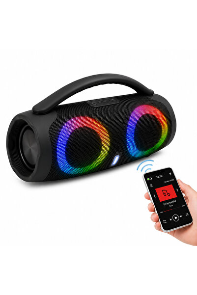 AL-TECH BİLİŞİM BOOMS BOX 3 RGB Bluetooth Hoparlör Taşınabilir Kablosuz Speak...