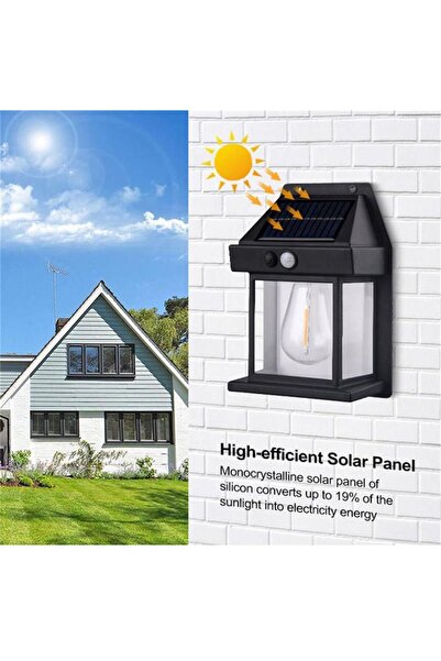 Generica Outdoor Solar Tungsten Wall Sconce – Warm Vintage Light with Smart M...