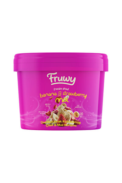 fruwy Freeze Dried Muz Çilek Mix Kova (Dondurularak Kurutulmuş Muz Çilek Mix)...