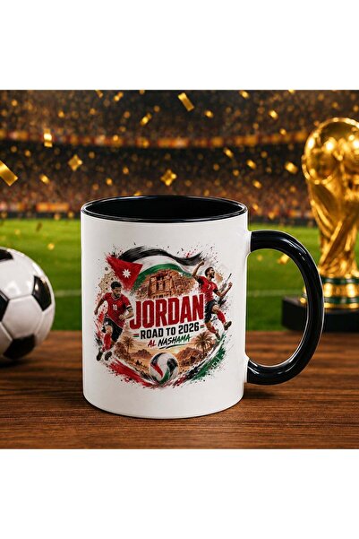 Bk Gift Black Trophy Cup with Jordan Fan-Themed 2026 World Cup Design
