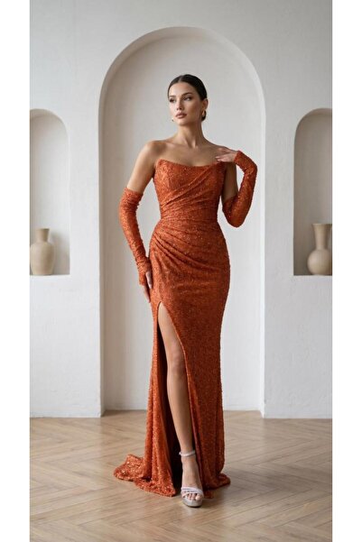 AbiyeSultan Evrim Sequined Evening Dress