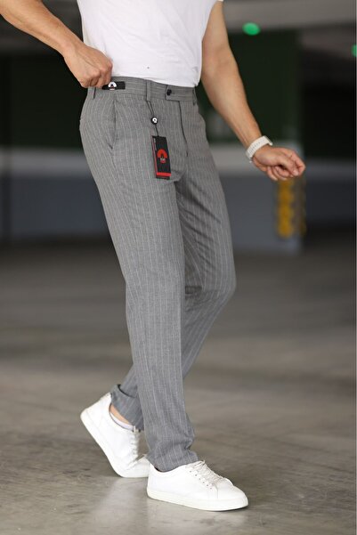 Ego Striped Fabric Classic Pants