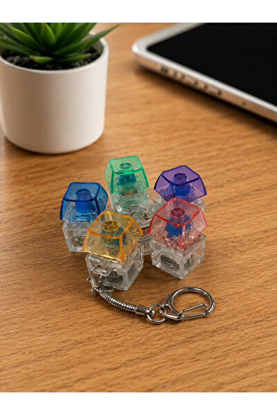 vuhhuu RGB Işıklı Klavye Tuşu Stres Çarkı Anahtarlık – Mekanik Switch Fidget ...