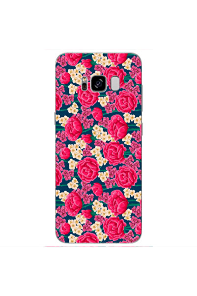 Other Samsung S8 Plus Red and pink Flowers Transparent Silicone TPU Θήκη