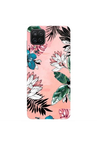 Other Samsung A12 Tropical flowers Transparent Silicone TPU Θήκη