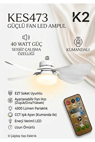 K2 GLOBAL IŞIKLI TAVAN VANTİLATÖRÜ