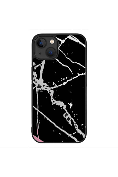 Other Apple iPhone 13 Mini Marble Cream Cracks Black Glossy Θήκη