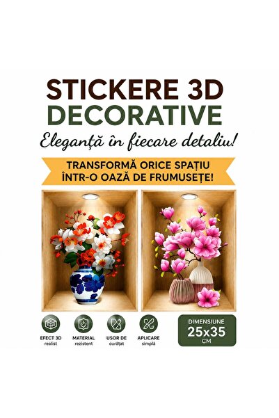 ANY SHOP MARKET Autocolant Decorativ 3D Autoadeziv pentru Perete, Efect de Re...