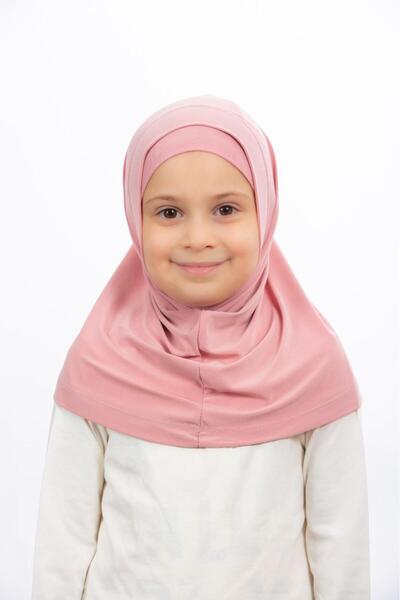 İSTDONATELLA Kız Çocuk İki Parça Hijab - Hazır Tesettür Eşarp – Pratik Geçmel...