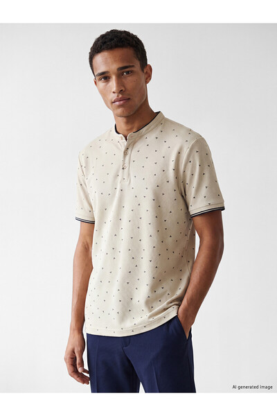 LC Waikiki Vizyon New Season Hakim Collar Men's T-Shirt