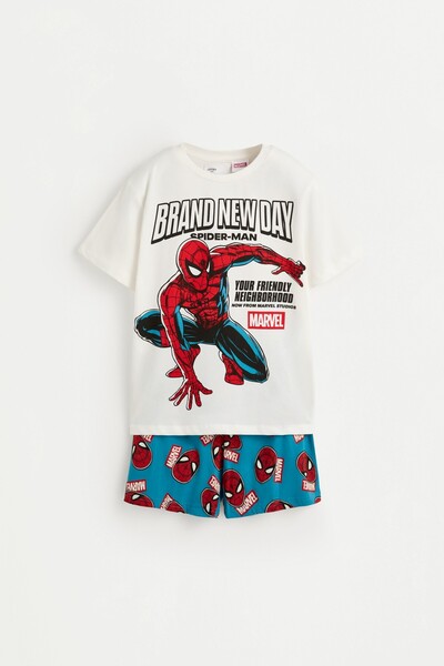 LEFTIES Spiderman © Marvel desenli kısa pijama takımı