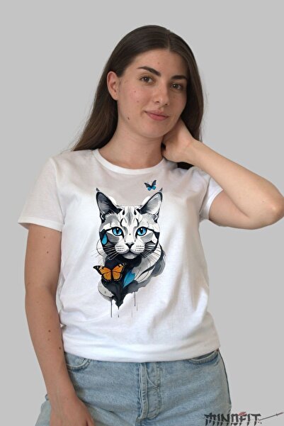 GILDAN Tricou Cu Pisica Gri