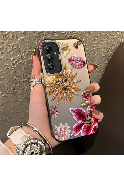 PATTERNOVA Samsung Galaxy A34 Uyumlu Yüksek Kalite Retro Güneş Ay Desenli Kılıf