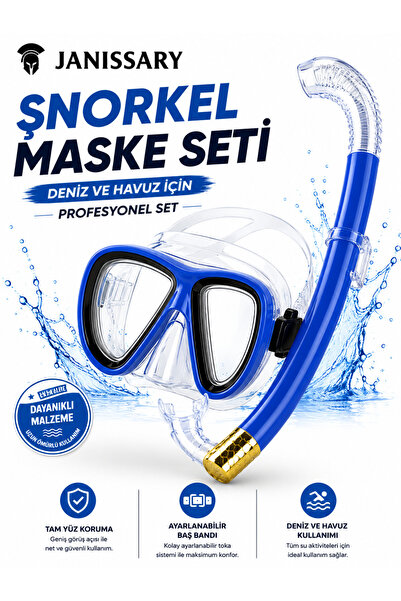 Janissary R1S MAVİ SMALL ÇOCUK ŞNORKEL SETİ DALIŞ MASKESİ ŞNORKEL SET