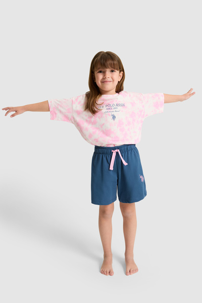 U.S. Polo Assn. Kız Çocuk Pembe Şortlu Alt Üst Takım 50326614-VR041