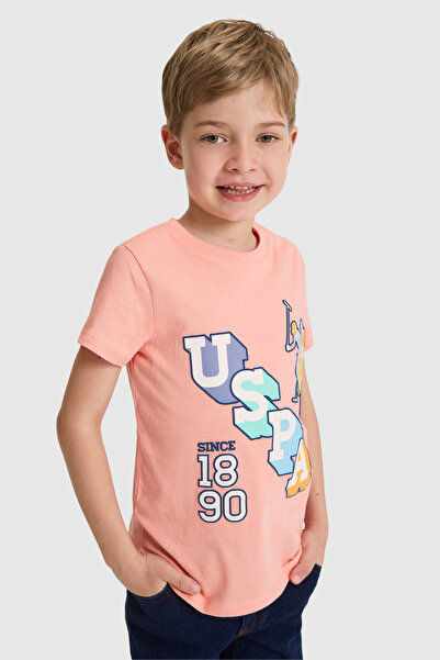 U.S. Polo Assn. تي شيرت سالمون بيسكل كولور كولور للأولاد 50327027-VR204