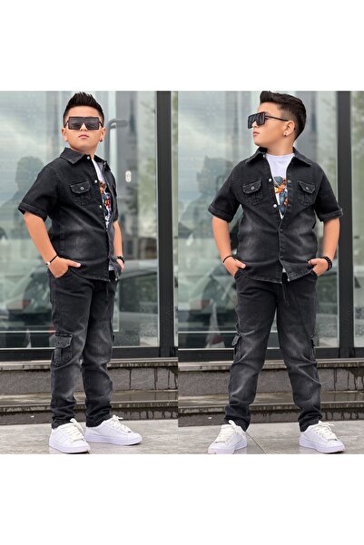 Lucky kidswear Printed 3-Piece Men's Jeans Suit