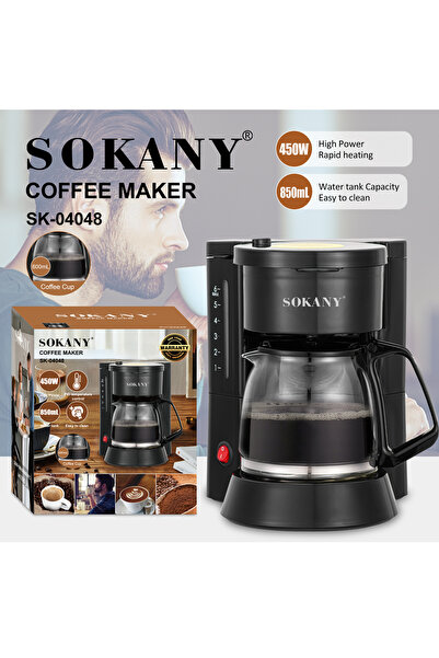 SOKANY Coffee Maker SK-04048, 450W with Reusable Filter & Automatic Shut-off