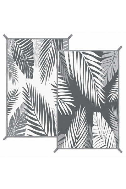 zola Double-sided outdoor Rug , 150 x 250 cm, Waterproof, leaf / square patte...