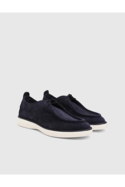İLVİ Elric Genuine Suede Leather Navy Blue Men's Oxford Shoes
