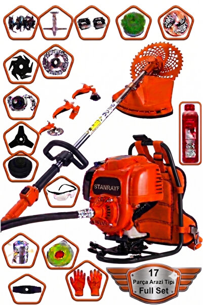 stanrayf Alman 20Hp 17 Parça Çelik Piston Benzinli Sırt Tipi Tırpan Akrobat Ç...