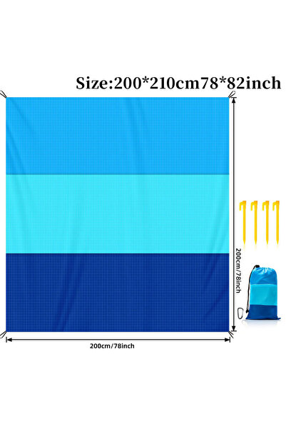Choice3 Blue 200x210cm Portable Beach Towel No Sand Quick Drying Camping Mat ...