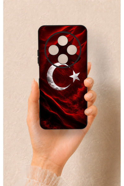 Vip Case Redmi 14C Uyumlu Kurt Türk Bayrağı Desenli Silikon Kılıf