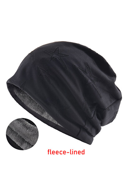 Choice A157 black Winter Warm Fleece-lined Beanie Hat For Women Men Vintage L...