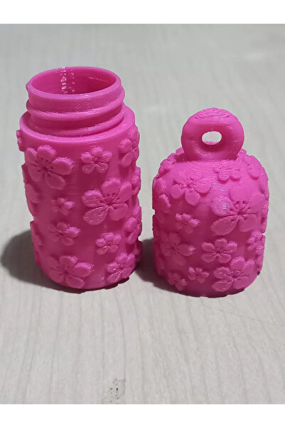 DU&ER Breloc cu balsam de buze cu model floral |   Suport pentru balsam de bu...