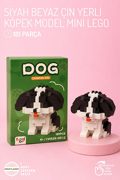 Nandy Home Siyah Beyaz Çin Yerli Köpek Model Karakter Figürü 3D Yapı Oyuncakl...