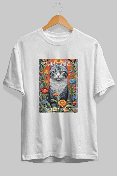 Ankhises T-shirt  "For the Love of Cats " με στάμπα γάτας στο μπροστινό μέρος...