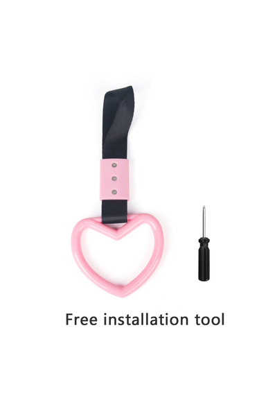 Choice9 AX-pink JDM Train Bus Handle Hand Strap 1pcs Tsurikawa Ring Heart Sty...