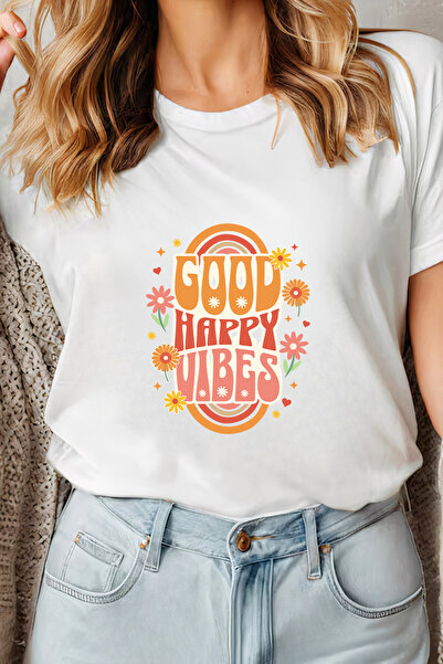Sarah's Boutique Women's T-shirt – 100% cotton – Happy Vibes