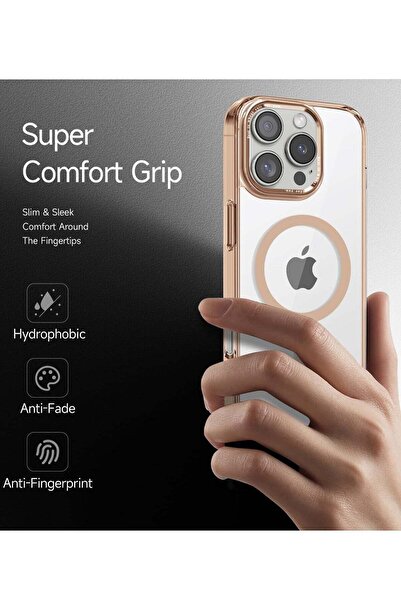 YoYoTech Desert Titanium Clear Cover for iPhone 16 Pro Max 6.9' [Anti-Yellowing] Hard Back Slim Shockproof