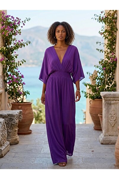 Rabiossa Kadın İthal İpek Uzun Tulum