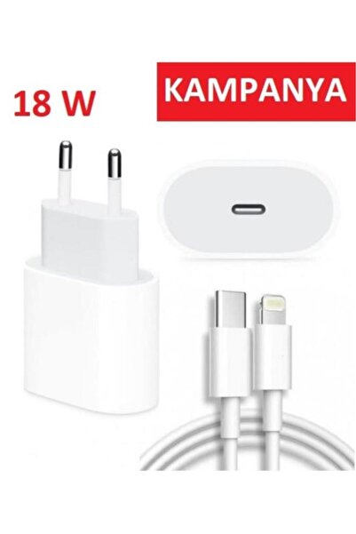 18w Adaptör Ve 1 Metre Type-c Başlıklı Lightning Kablo Iphone Şar Aleti Uyumlu