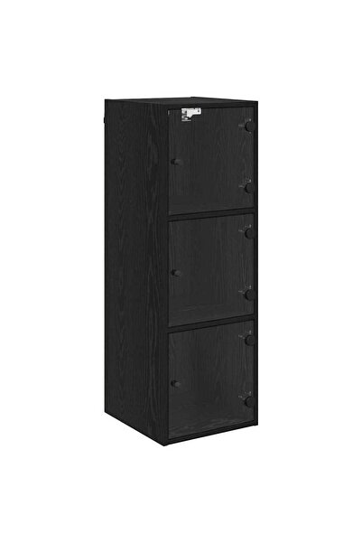 vidaxl Dulap de perete Stejar Negru 35 x 37 x 102 cm Lemn compozit