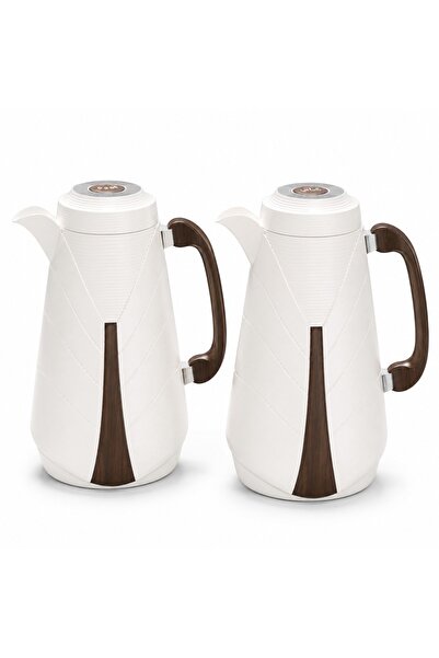 laverahome Luxurious White Tramisu Serving Set with Elegant Brown Accents Ins...