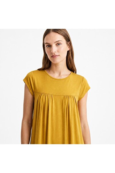 levanapajamas Home Shirt with Cool Summer Fabric - Amber Yellow Color