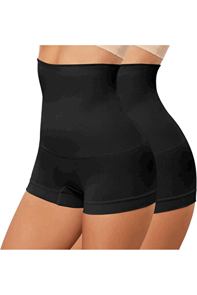 SHEKINI Set 2 Sorturi modelatoare cu talie inailta pentru femei SHEKINI, Negr...